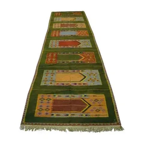 This 4x15 vintage Dhurrie runner rug is an exciting new curation from Rug & Kilim’s latest acquisition of rare and...