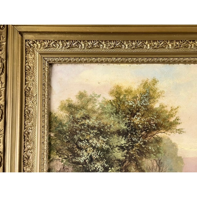 Antique Early 20th Century Oil on Canvas Painting “Spectacle Bridge” Signed Arthur Davis Lower Left For Sale - Image 10 of 12