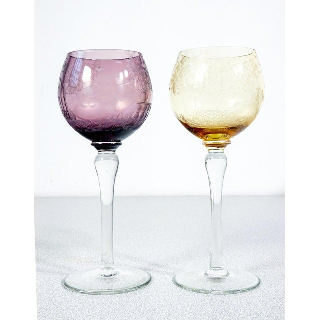 Cut Crystal Glasses from Bohemia, 1950s, Set of 6 For Sale - Image 4 of 9