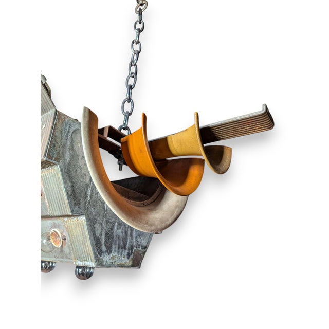 Mid 20th Century Hollywood Industrial Style Ceiling Light For Sale - Image 4 of 11