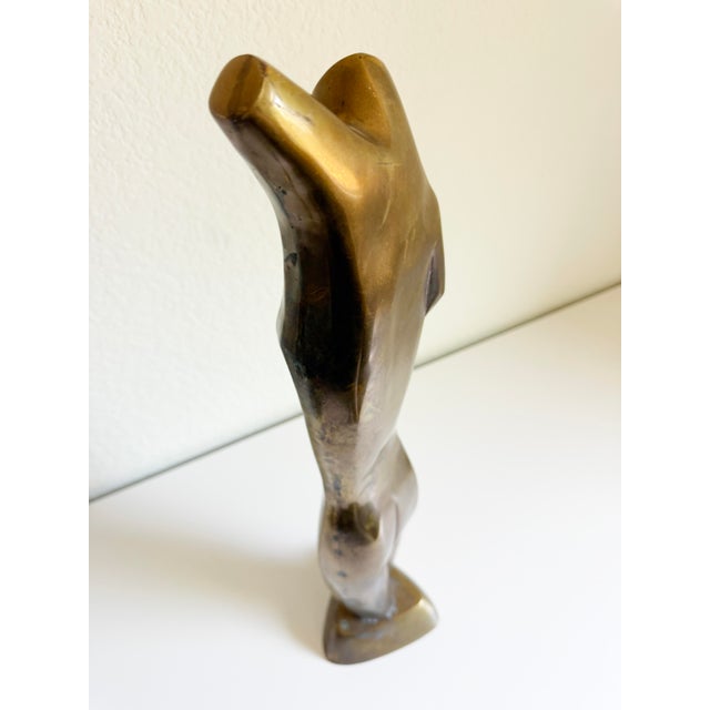 1970s 1970s Brass Nude Sculpture by Artist Emiel De Block For Sale - Image 5 of 12