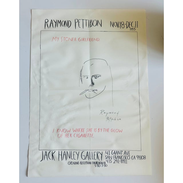 Pop Art Raymond Pettibon Original Print Poster 1993 Hand Signed Rare Art For Sale - Image 3 of 6