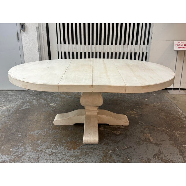 Early 21st Century French Country Farmhouse Round Extension Dining Table + Four Chairs Set For Sale - Image 5 of 12