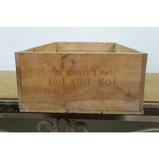 Wood Vintage Santa Rey Rose Still Wine Caves Imperio Portugal Oak Bottle Crate Box For Sale - Image 7 of 10