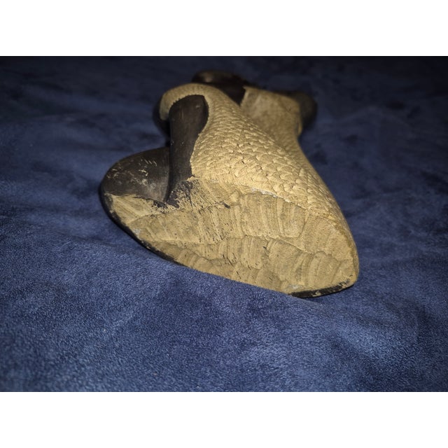 Black Vintage Mid-Century Modern Abstract Stylized Figural Carved Stone Sculpture For Sale - Image 8 of 11