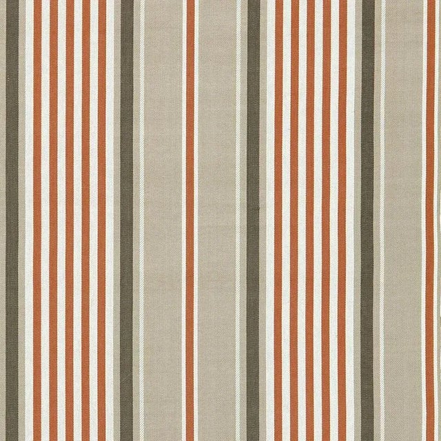 Contemporary Sample - Schumacher Minzer Cotton Stripe Fabric in Valencia For Sale - Image 3 of 3