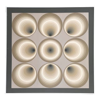 1970s Untitled Op Art Serigraph #47/75 by Lev Moross, Framed For Sale