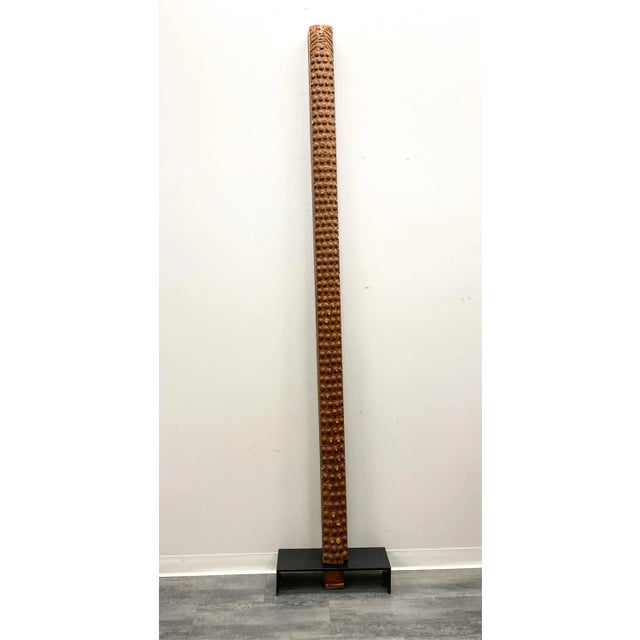 Monumental Wooden Totem Sculpture Circa 1950 For Sale - Image 11 of 11