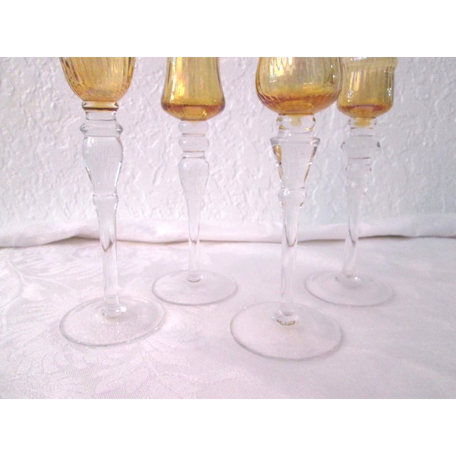 Long Stemmed Gold Flash Cordial Glasses Set of 4 Chairish