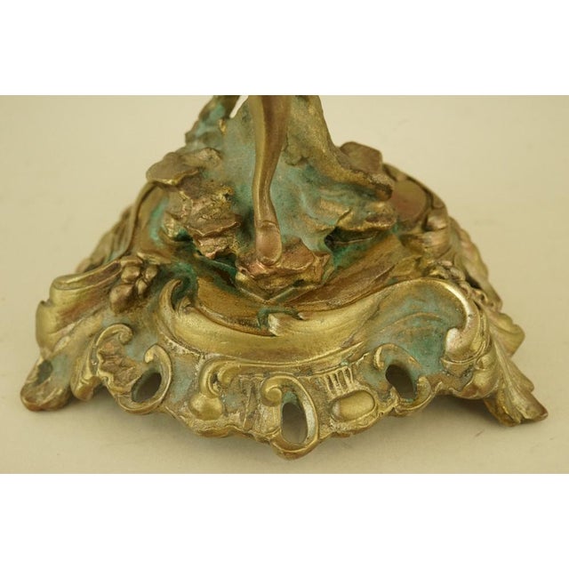 20th Century Mercury-Gilded Bronze Sculptures of Lady and Dandy, France For Sale - Image 18 of 18