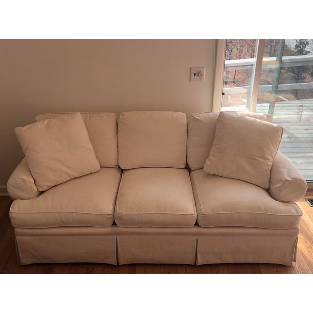Isenhour White Fabric Couch Chairish