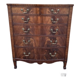 Early 19th Century English Bow Front Chest For Sale