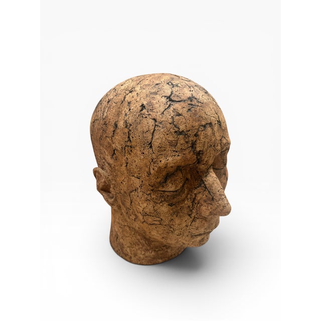 Late 20th Century Large Contemporary Studio Ceramic Sculptural Head Bust For Sale - Image 4 of 8
