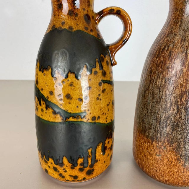 Ceramic Multi-Color Pottery Fat Lava Vases from Scheurich, 1970s, Set of 2 For Sale - Image 7 of 18