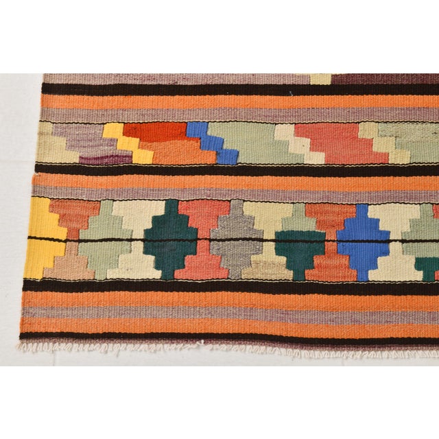 Red Cotton Kilim Runner Rug For Sale - Image 8 of 12