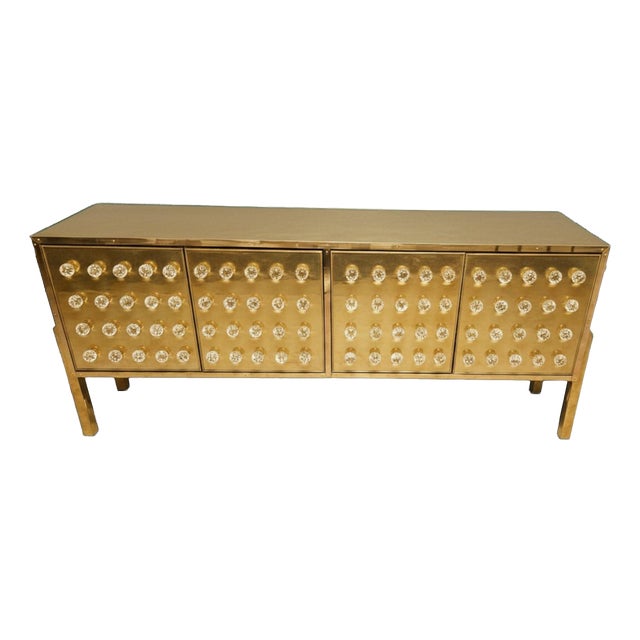 Brass Sideboard with 120 Handmade Murano Glass Spheres from Justfurnituress SRL For Sale