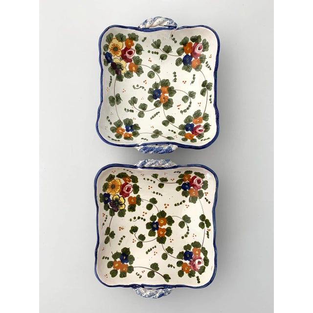 Two available. Vintage made in Italy Botanical square little tray. Perfect for candies or as empty pocket on your bedside...