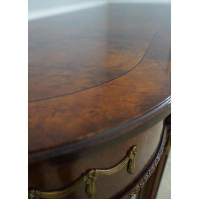 Henredon Burl Walnut Curio Cabinet Banded Server For Sale - Image 10 of 18