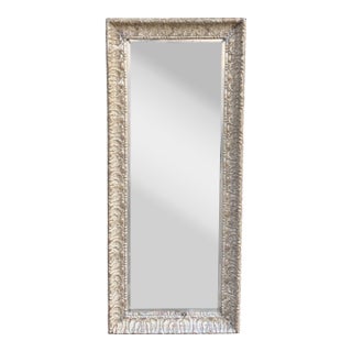 Michael Taylor Acanthus Leaf Silver Giltwood Full Length Mirror For Sale