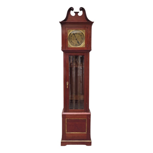 George III Grandfather Clock in Wood and Gilt Brass, England, 1940s For Sale