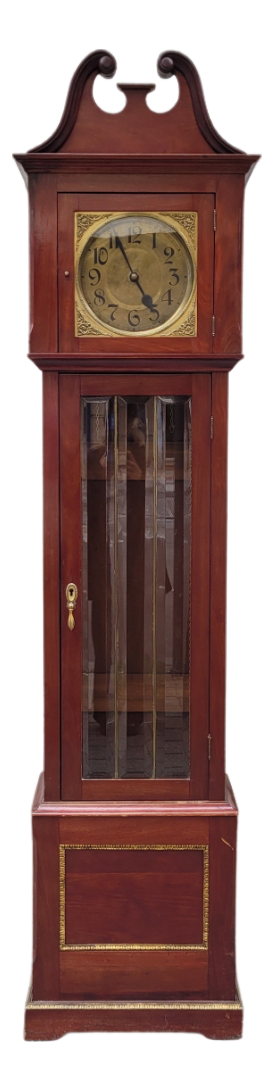 George III Grandfather Clock in Wood and Gilt Brass, England, 1940s
