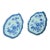 Pair Chinese Export Blue and White Qianlong Leaf-Shaped Dishes For Sale