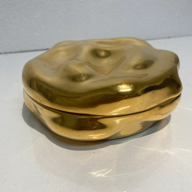 Metal Waylande Gregory Gold Covered Dish For Sale - Image 7 of 7