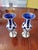 19th Century Antique Moser Bohemian Glass Overlay Cobalt Vases- a Pair For Sale - Image 5 of 6