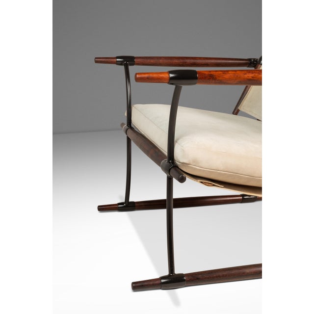 Rare Danish Modern Restored Stokke "Stick" Chair in Suede & Rosewood by Jens H. Quistgaard for Nissen Langaa, Denmark, C. 1960s For Sale - Image 11 of 18