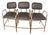Modern Glam Heavy-Duty Dark Gray Faux Suede & Brass Counter Stools (300lb Capacity) - Set of 3 For Sale