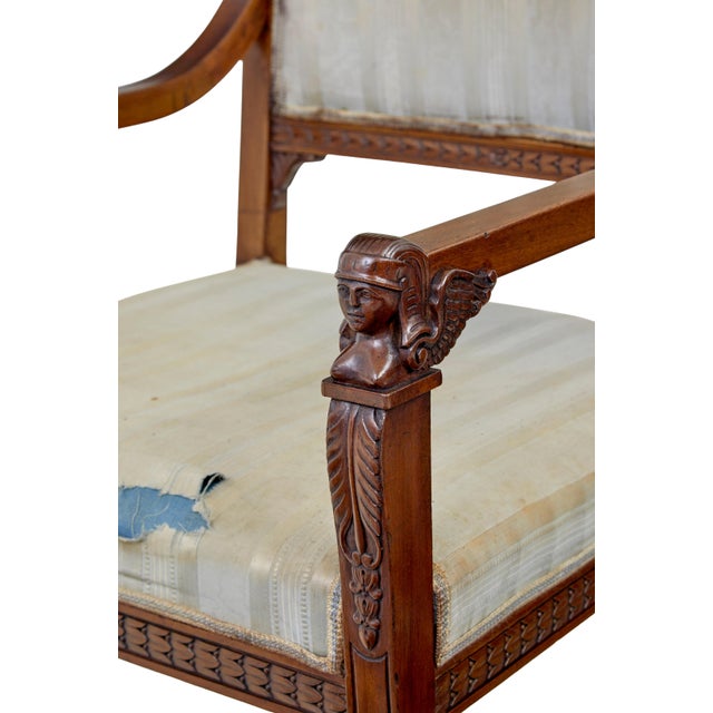 Vintage Empire Revival Suite in Carved Walnut, 1920, Set of 7 For Sale - Image 4 of 13