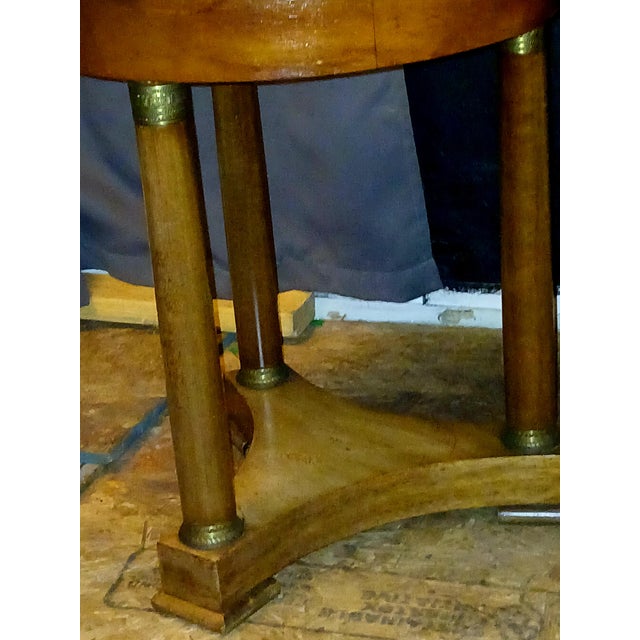 Early 19th Century Antique French Empire Walnut and Marble Side or Gueridon Tables - A Pair For Sale - Image 5 of 11