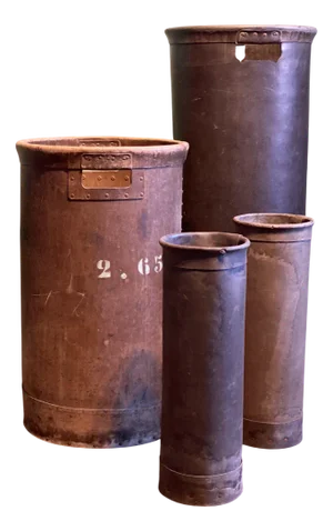Vintage Industrial Italian Bins in Vulcanized Fiber with Markings from Fashion Factory, Italy, 1920s, Set of 4