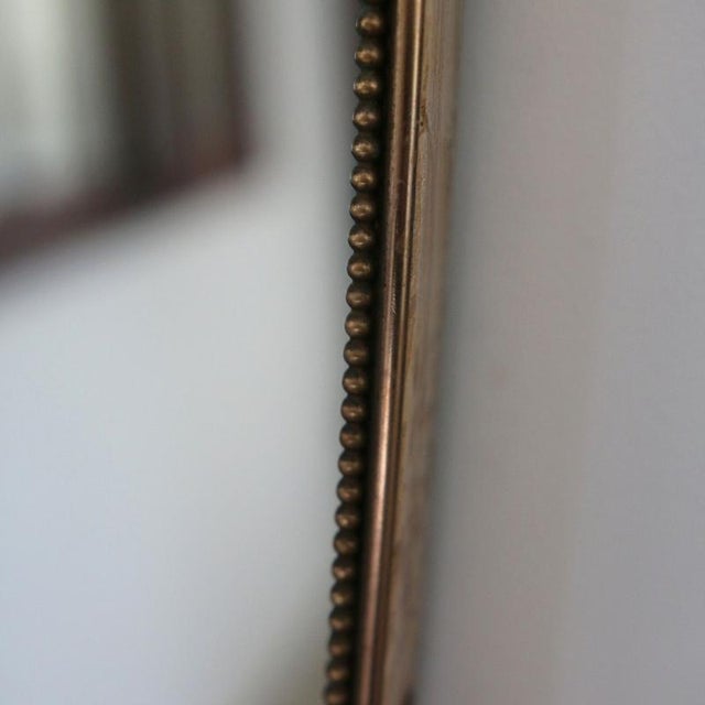Mid-Century Italian Brass Crest Mirror with Beaded Frieze, 1950s-1960s For Sale - Image 9 of 11