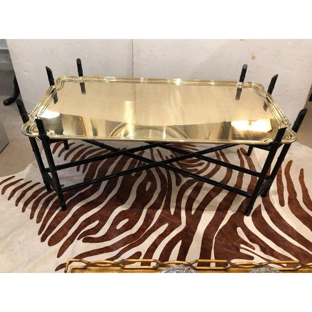 1950s Traditional Brass Tray Coffee Table Chairish
