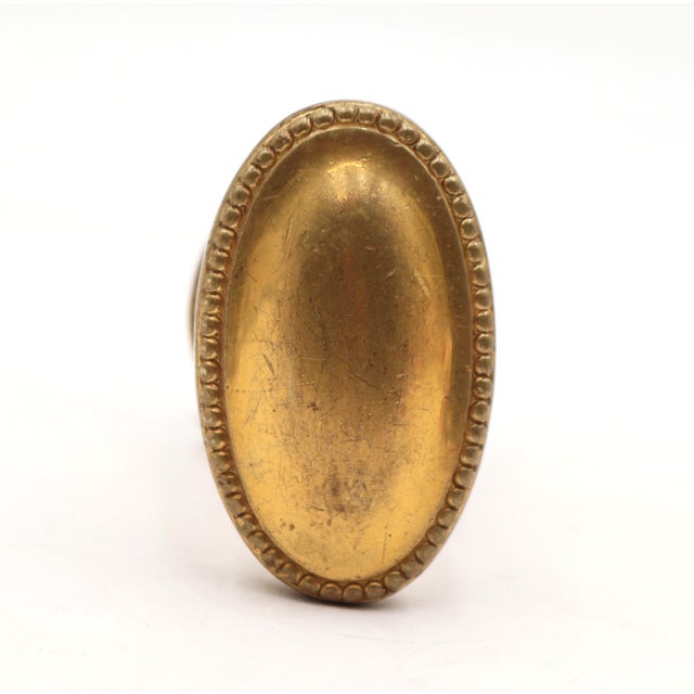 Traditional Reclaimed Gold Plated Oval Beaded Closet Door Knob For Sale - Image 3 of 8