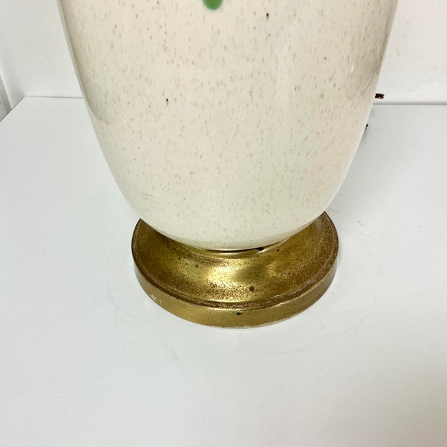Mid-Century Boho Chic Vintage Ceramic Green Drip Table Lamps - A Pair For Sale - Image 15 of 18