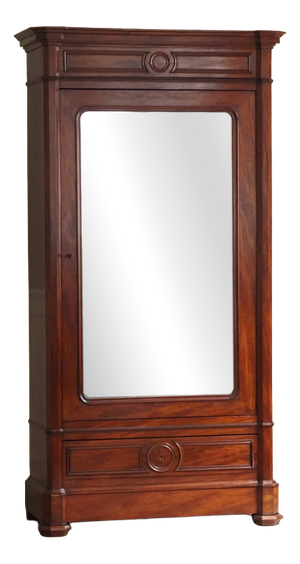 Louis-Philippe Mirrored Cabinet in Walnut, 1860s