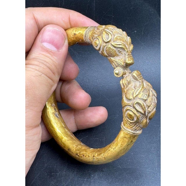 Bochic "Vintage" Solid 18K Gold Lion Bangle, Original, Origin Afghanistan For Sale - Image 12 of 18
