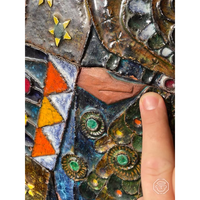 Ceramic Madonna Painting by Alain di Bin, 1960s For Sale - Image 6 of 11