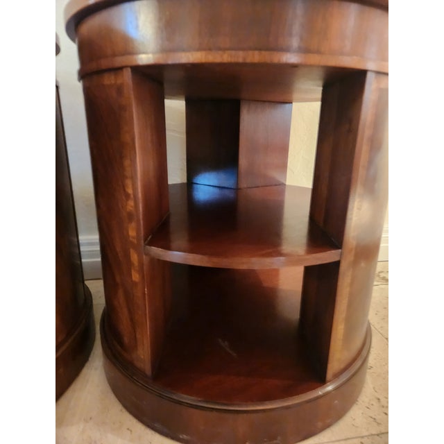 Brown Set of Round Baker Mahogany Book Tables For Sale - Image 8 of 12