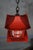 1960s Red Metal Chinoiserie Chinese Pagoda Hanging Lantern Pendant Light For Sale - Image 10 of 12