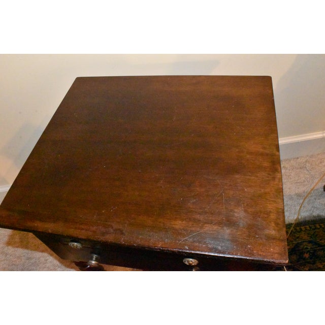 Brown 19th Century American Late Sheraton Two Drawer Night Stand For Sale - Image 8 of 9