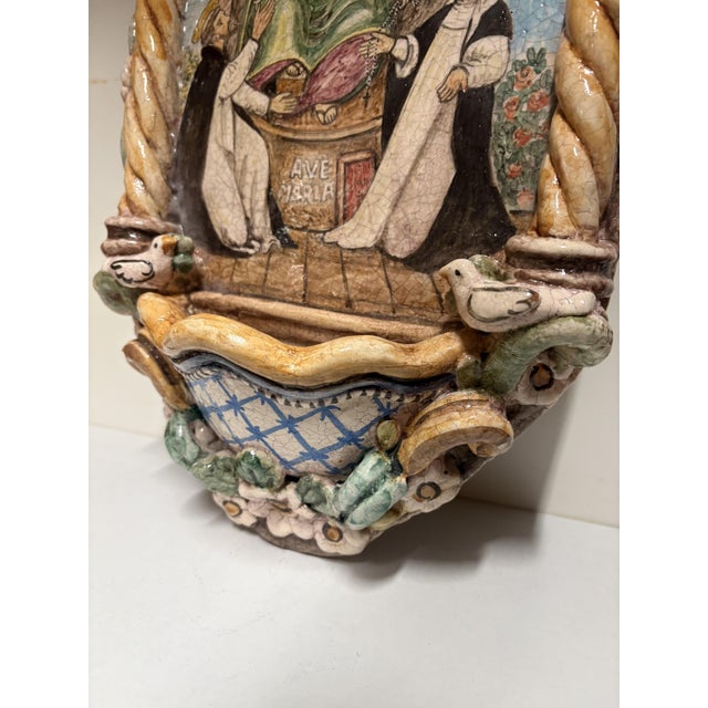 Holy Water Stoup of Our Lady of Pompeii, 1950 For Sale - Image 10 of 13
