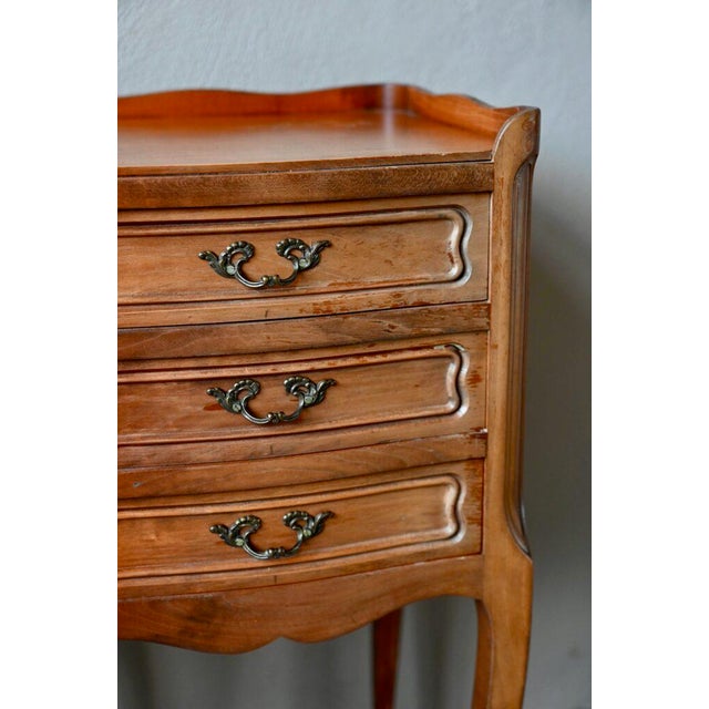 Wood Louis XVI Style Bedside Tables, 1930s, Set of 2 For Sale - Image 7 of 12