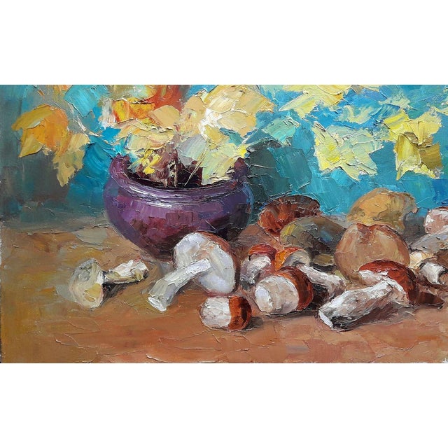 Goldenrod Oil Painting Mushroom Time Serdyuk Boris Petrovich For Sale - Image 8 of 8