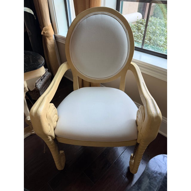 1990s Carved Elephant Desk and Chair For Sale - Image 9 of 11