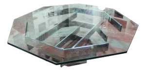 1960s Paul Mayen for Habitat Glass & Chrome Octagonal Coffee Table
