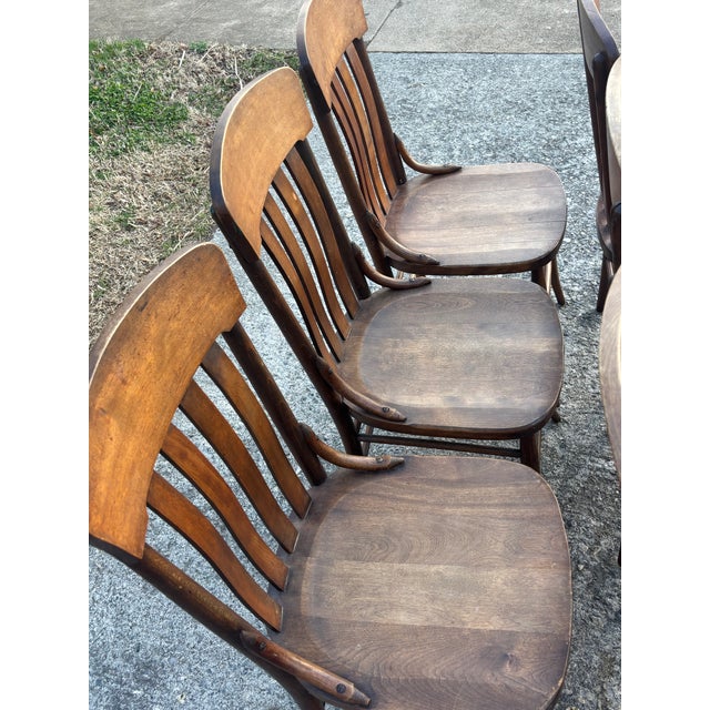 Antique Rustic Arts & Crafts Dining Chairs - Set of 6 For Sale - Image 9 of 12