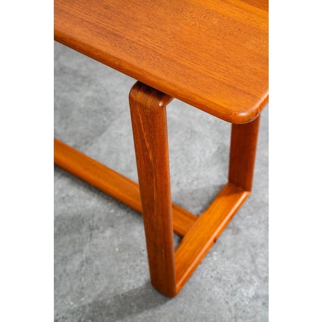 Brown Mid Century Modern Console Table Teak Solid Wood Denmark Vintage Rectangular MCM For Sale - Image 8 of 12